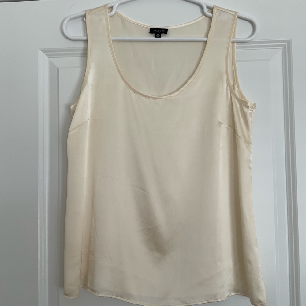 Talbots Cream Silk Tank Top